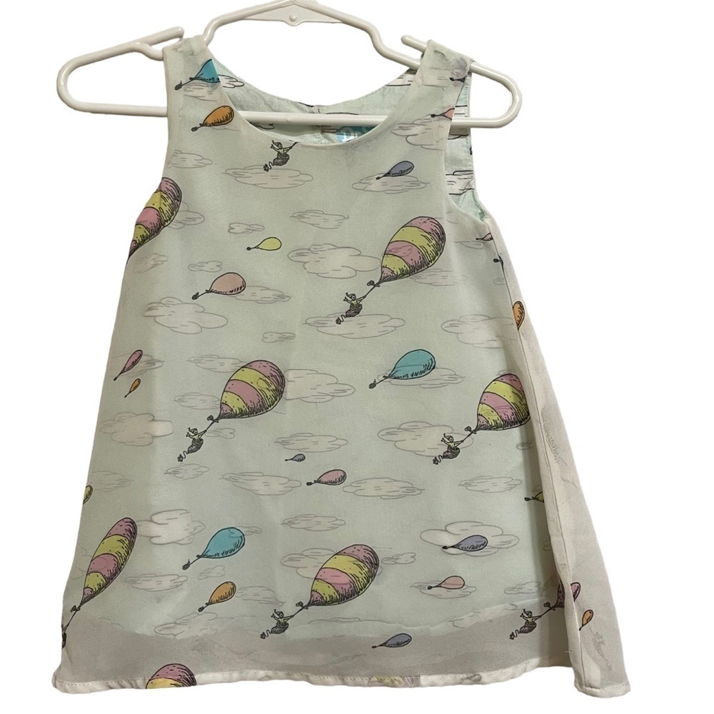 Dr Seuss Oh The Places You'll Go Hot Air Balloon Sleeveless Dress 12 Months
